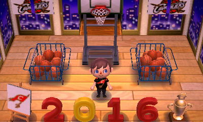 My Cleveland Cavaliers championship room in ACNL.