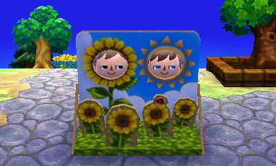 Michael and Jeff using the face-cutout standee for the summer solstice.