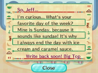 So Jeff... What's your favorite day of the week? Mine is Sunday, because it sounds like sundae!