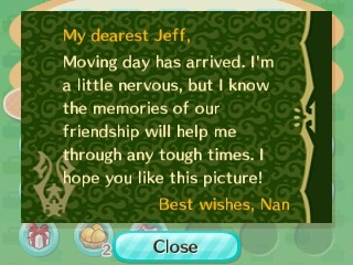 Nan's goodbye letter.