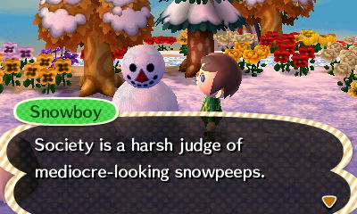Snowboy: Society is a harsh judge of mediocre-looking snowpeeps.