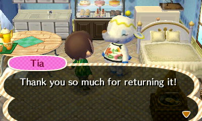 Tia: Thank you so much for returning it!