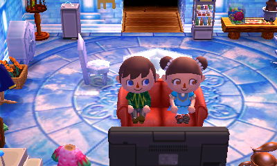 Watching TV with Patty.