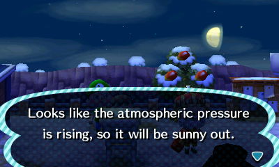 Looks like the atmospheric pressure is rising, so it will be sunny out.