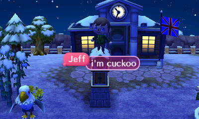 Jeff, standing on a zen clock: I'm cuckoo.