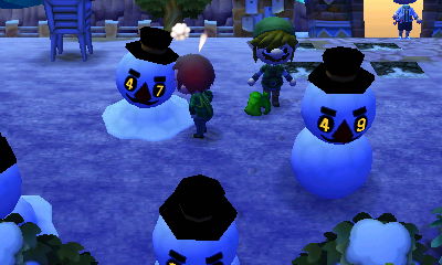 Me getting angry at Tom's snowman.