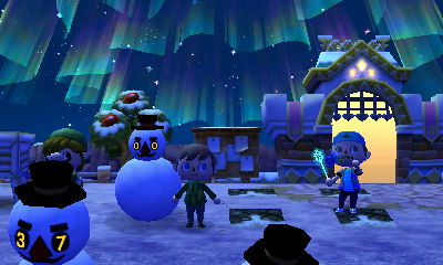Tom's failed snowman with a huge body and tiny head.