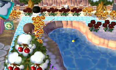 Fishing in the pond.