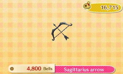 Sagittarius arrow: 4,800 bells.