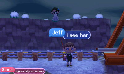 Kim stuck up on the cliff.