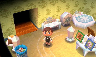 An ornate wall and sporty floor.