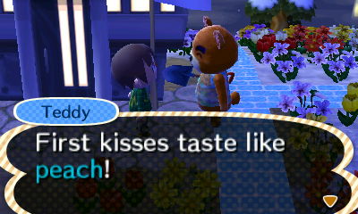Teddy: First kisses taste like peach!