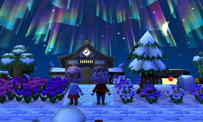 Enjoying the northern lights with Ash.