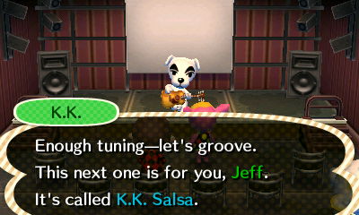 K.K.: Enough tuning--let's groove. This next one is for you, Jeff. It's called K.K. Salsa.