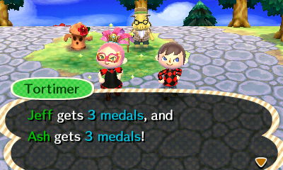 Tortimer: Jeff gets 3 medals, and Ash gets 3 medals!