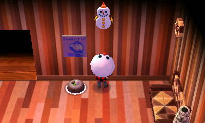 My snowman clock on the wall.