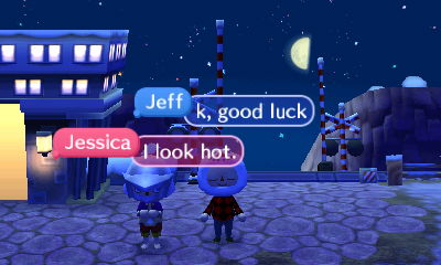 Jessica, dressed up as a knight: I look hot.