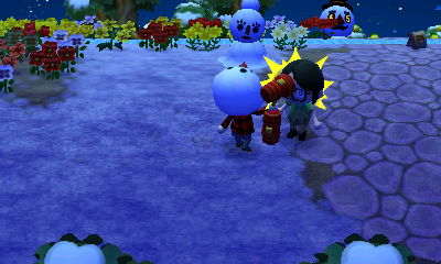 Me and Kim fighting with toy hammers.