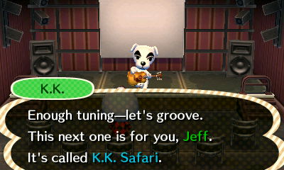 K.K.: Enough tuning--let's groove. This next one is for you, Jeff. It's called K.K. Safari.