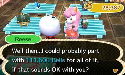 Reese: Well then...I could probably part with 111,600 bells for all of it, if that sounds OK with you?