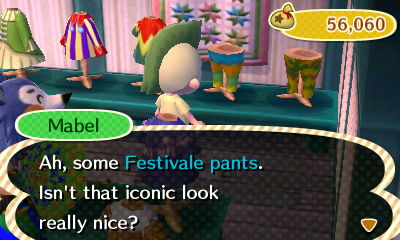 Mabel: Ah, some Festivale pants. Isn't that iconic look really nice?