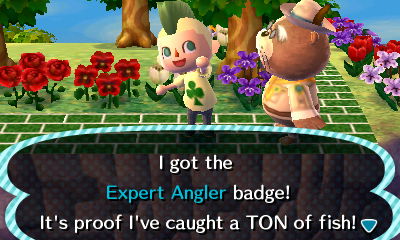 I got the Expert Angler badge! It's proof I've caught a TON of fish!