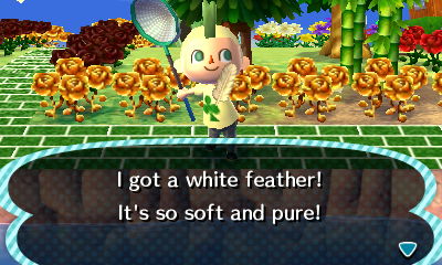 I got a white feather! It's so soft and pure!