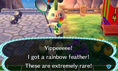 Yippeeeee! I got a rainbow feather! These are extremely rare!