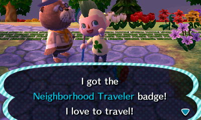 I got the Neighborhood Traveler badge! I love to travel!