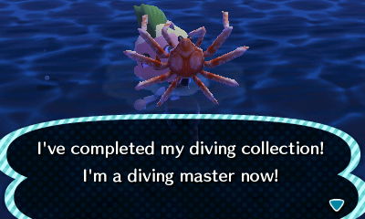 I've completed my diving collection! I'm a diving master now!