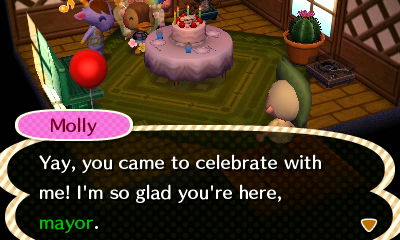 Molly: Yes, you came to celebrate with me! I'm so glad you're here, mayor.