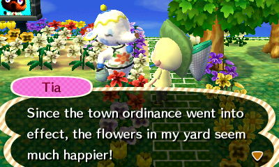 Tia: Since the town ordinance went into effect, the flowers in my yard seem much happier!