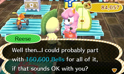 Reese: Well then...I could probably part with 160,600 bells for all of it, if that sounds OK with you?