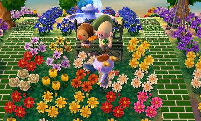 Sitting on the bench with Molly.