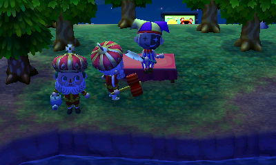 A royal jester dancing with an axe.