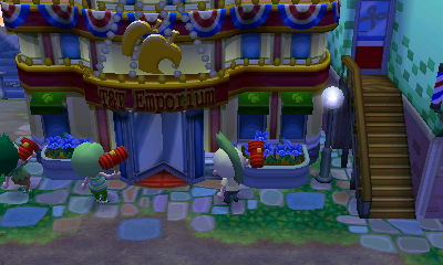 Hitting the Emporium with toy hammers.