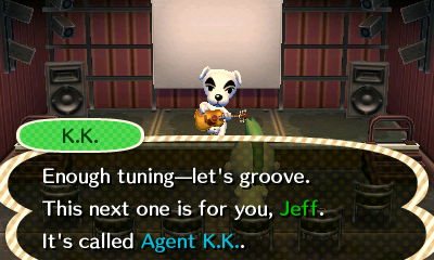 K.K.: Enough tuning--let's groove. This next one is for you, Jeff. It's called Agent K.K.