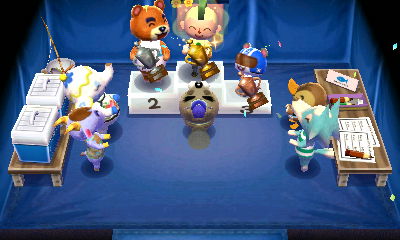 Standing on the winner's podium after a fishing tournament win.