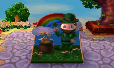 The leprechaun standee for Shamrock Day.