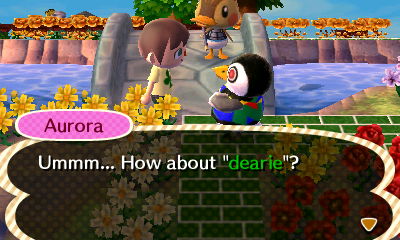 Aurora: Ummm... How about dearie?