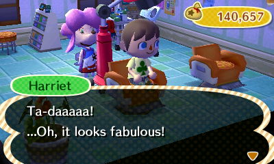 Harriet: Ta-daaaaa! ...Oh, it looks fabulous!