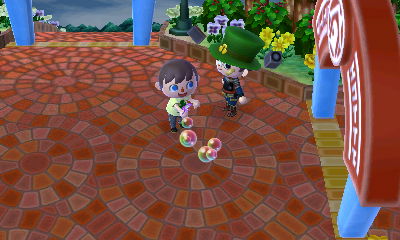 Using my new bubble wand.