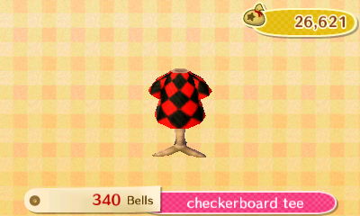 Checkerboard tee: 340 bells.
