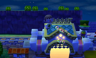 Standing on the train station with Emolga.