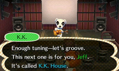 K.K.: Enough tuning--let's groove. This next one is for you, Jeff. It's called K.K. House.