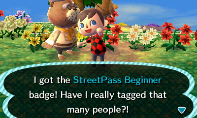 I got the StreetPass Beginner badge! Have I really tagged that many people?!