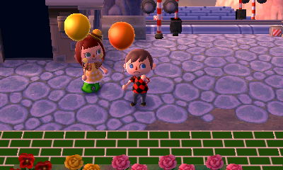 Kizlit and me holding balloons.