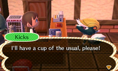 Kicks: I'll have a cup of the usual, please!