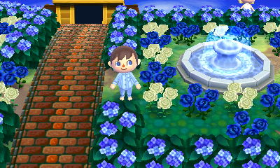 Blue flowers and bushes in Hell.