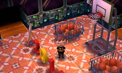 A sci-fi wall and kitchen flooring.